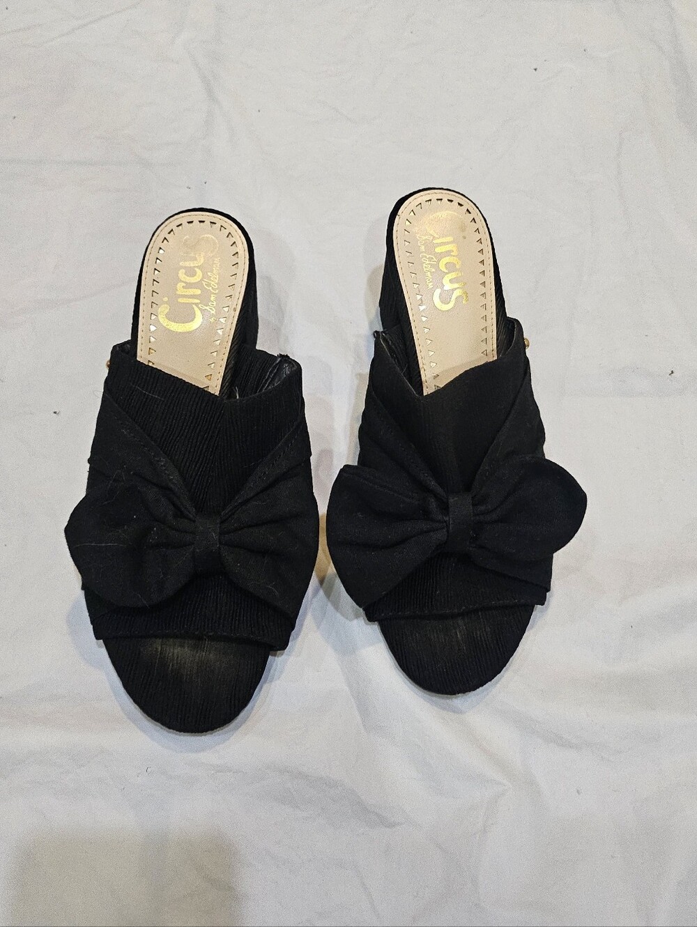 Circus by Sam Edelman Black Bow Open Toe Mules 7